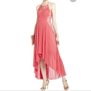 BCBG coral high low formal maxi dress